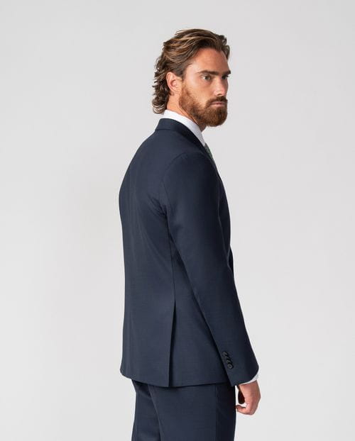 Traje `slim fit´en microestructura bicolor de lana mezcla
