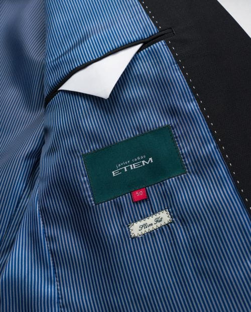 <p>Slim fit suit of two-toned microstructured wool blend</p>