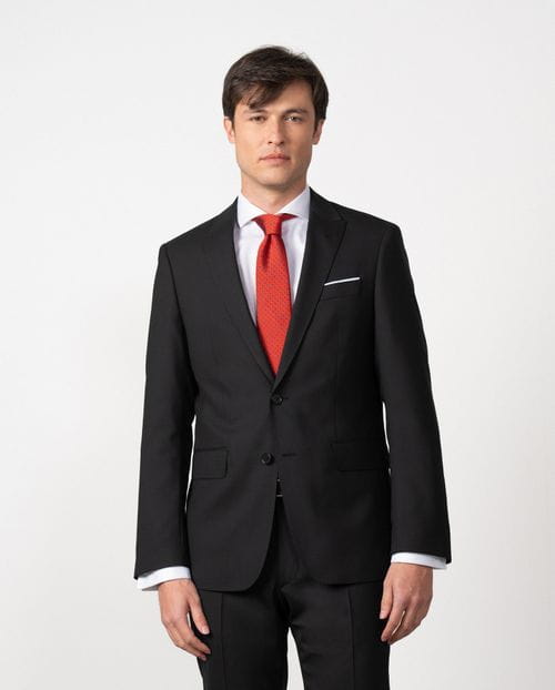 <p>Slim fit suit of two-toned microstructured wool blend</p>