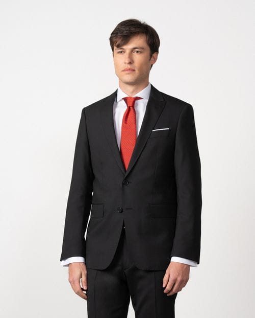 <p>Slim fit suit of two-toned microstructured wool blend</p>