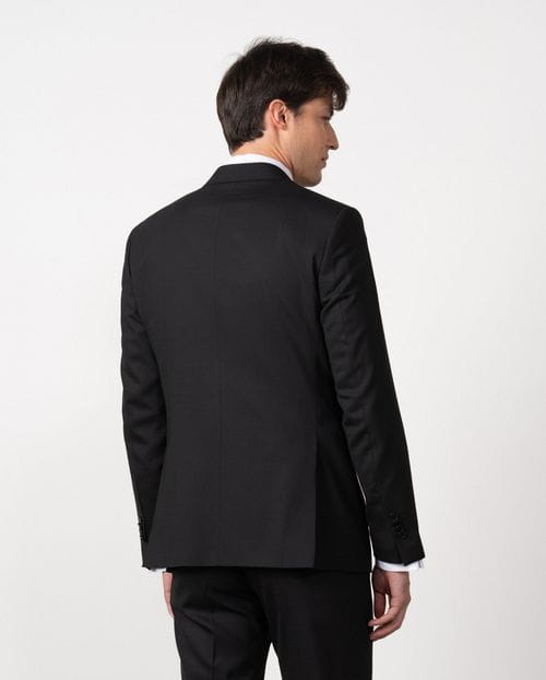 <p>Slim fit suit of two-toned microstructured wool blend</p>