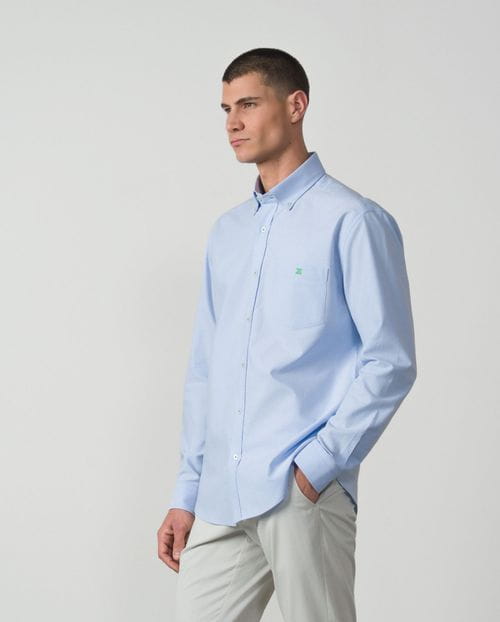 Camisa sport relaxed fit en tejido oxford de algodón