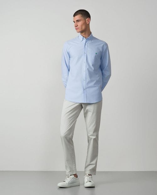 Camisa sport relaxed fit en tejido oxford de algodón