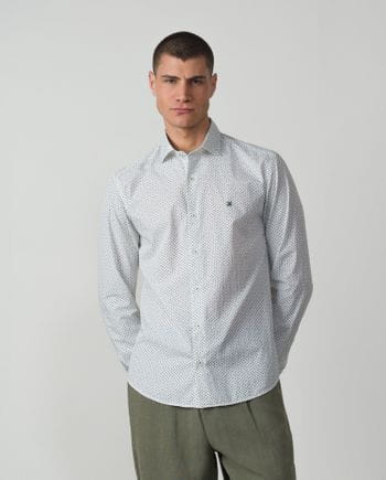 Camisa sport slim fit en estampado flor liberty de algodón