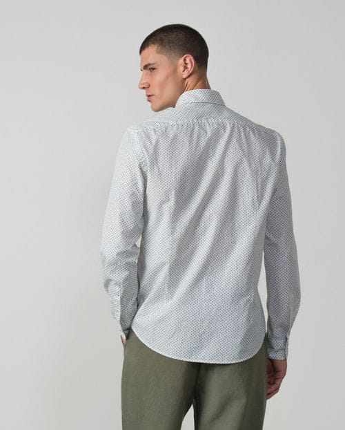 Camisa sport slim fit en estampado flor liberty de algodón