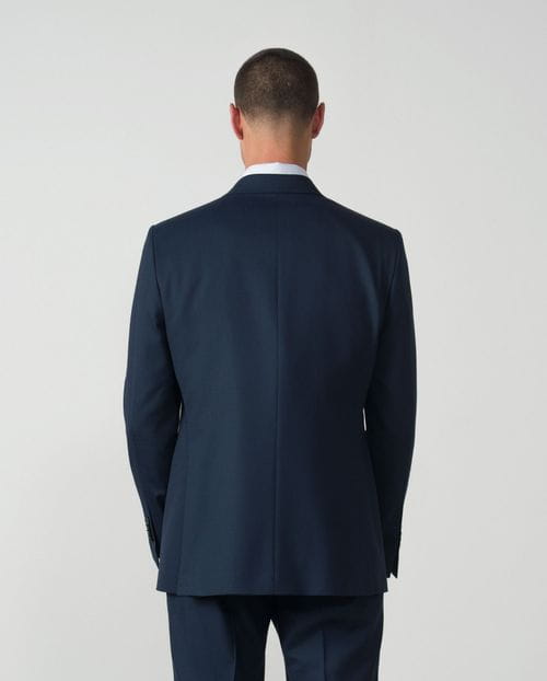 Traje `regular fit´en microestructura bicolor de lana mezcla