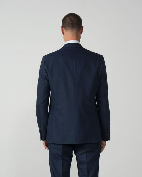 <p>Traje<em> regular fit</em> en cuadro difuminado de lana mezcla elástica </p>