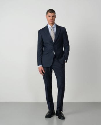 Traje recto slim fit de lana mezcla elástica