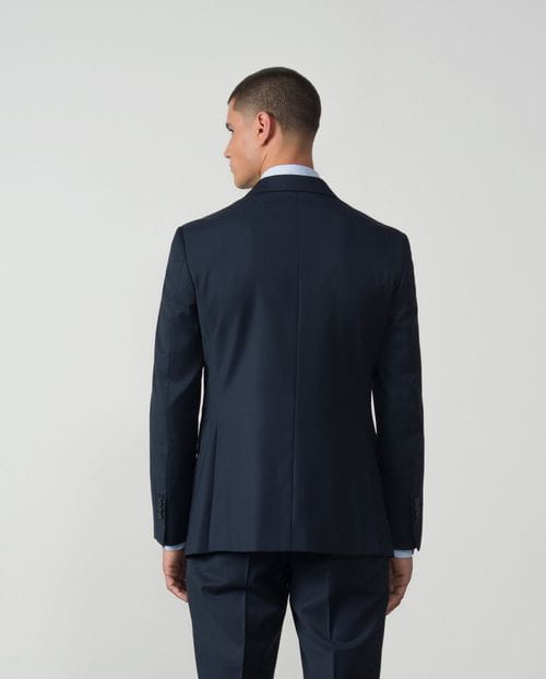 Traje recto slim fit de lana mezcla elástica
