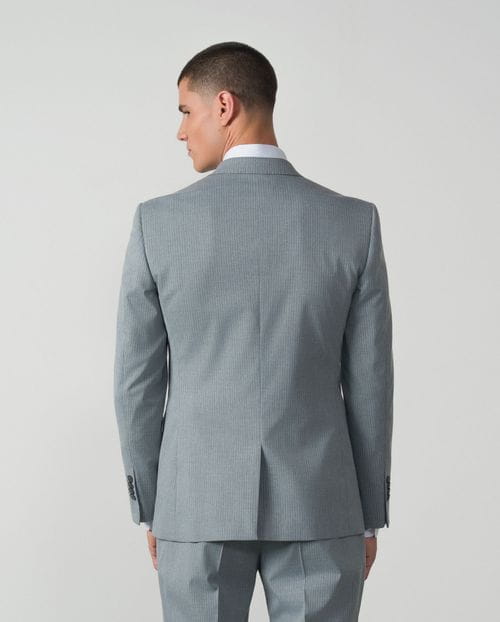 Elastic pinstripe slim fit suit