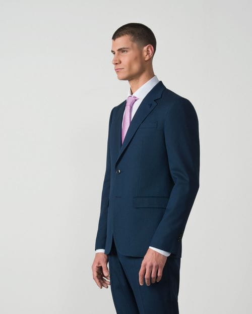 Extra slim suit from elastic two-toned microstructure