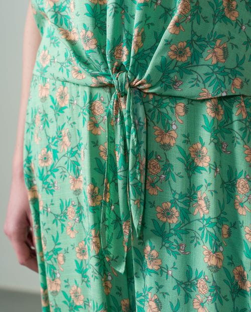 Knotted top in printed rustic viscose