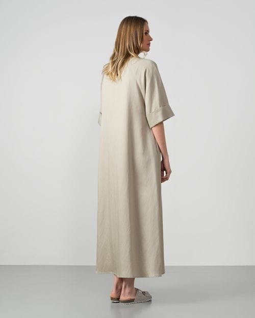 Long A-line dress in tencel